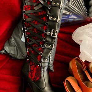 Sexy Ladies High Heeled Boots Size 7.5